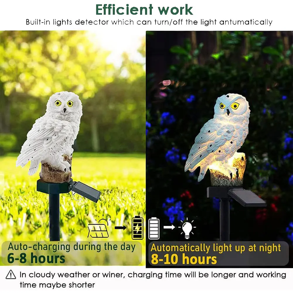 Cauzac™ Eco-Friendly Solar Owl Garden Lamps (2-Pack)