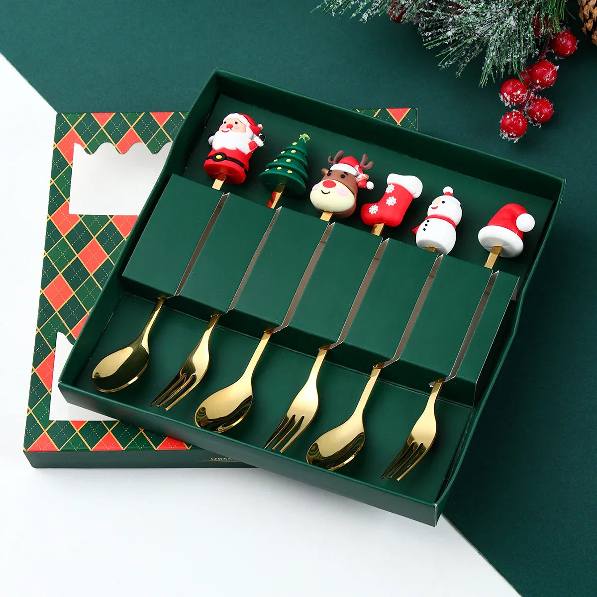 Cauzac™ Elegant Christmas Flatware Set for Festive Dining