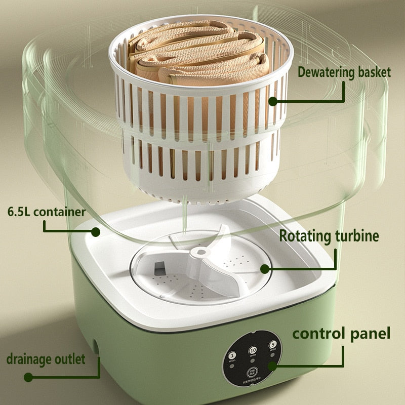 Cauzac™ Foldable Washing Machine – Compact, Convenient, and Powerful