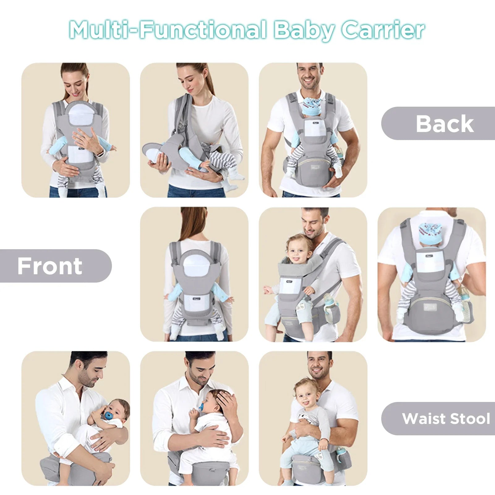 Cauzac™ All-in-One Baby Carrier - Comfort & Style for Every Adventure