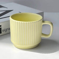 Cauzac™ Nordic-Inspired Ribbed Ceramic Mug for Coffee and Tea Enthusiasts