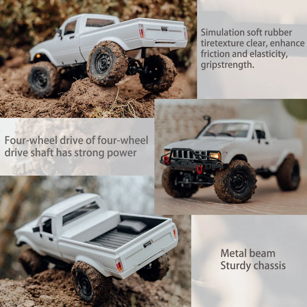 Cauzac™ C24-1 Ultimate RC Rock Crawler with LED Headlights for Thrilling Off-Road Adventures