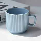 Cauzac™ Nordic-Inspired Ribbed Ceramic Mug for Coffee and Tea Enthusiasts