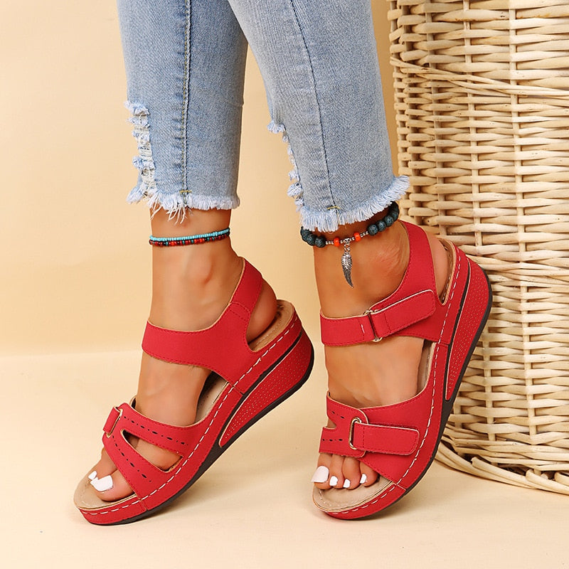 Cauzac™ Women's Soft Sole Wedge Sandals with Adjustable Closure