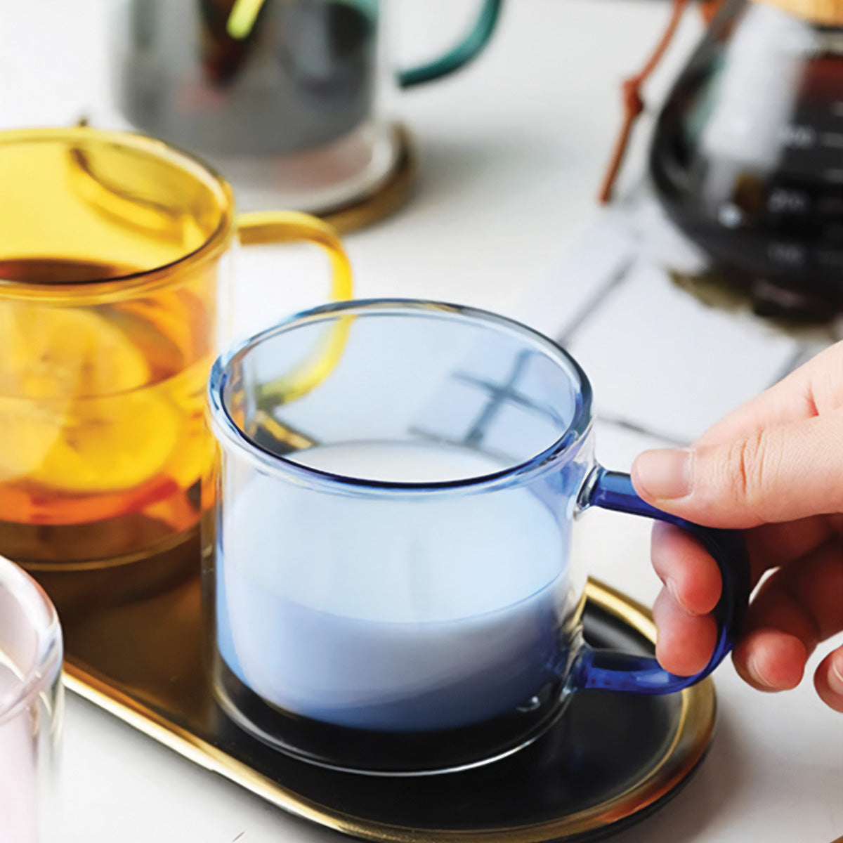 Cauzac™ Tinted Glass Mug for Hot Beverages