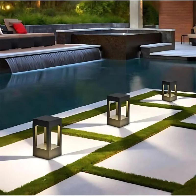Cauzac™ Contemporary Waterproof LED Bollard Light in Aluminium Finish