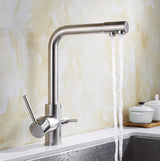 Cauzac™ Dual-Handle Kitchen Mixer Tap with Integrated Water Filter for Modern Homes
