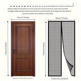 Cauzac™ Easy-Install Magnetic Curtain - Insect & Mosquito Repellent, Breathable Polyester Blend, Classic Style, Perfect for Bedroom, Living Room & Wardrobe Doors