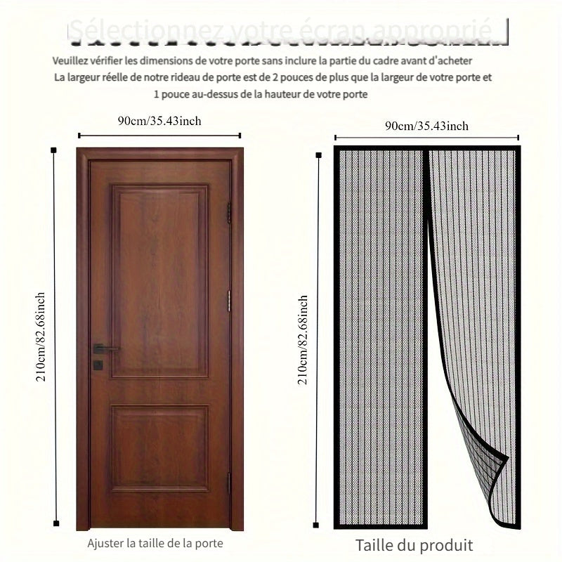 Cauzac™ Easy-Install Magnetic Curtain - Insect & Mosquito Repellent, Breathable Polyester Blend, Classic Style, Perfect for Bedroom, Living Room & Wardrobe Doors