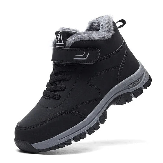 Waterproof winter boots with fur lining and arch support for men and women