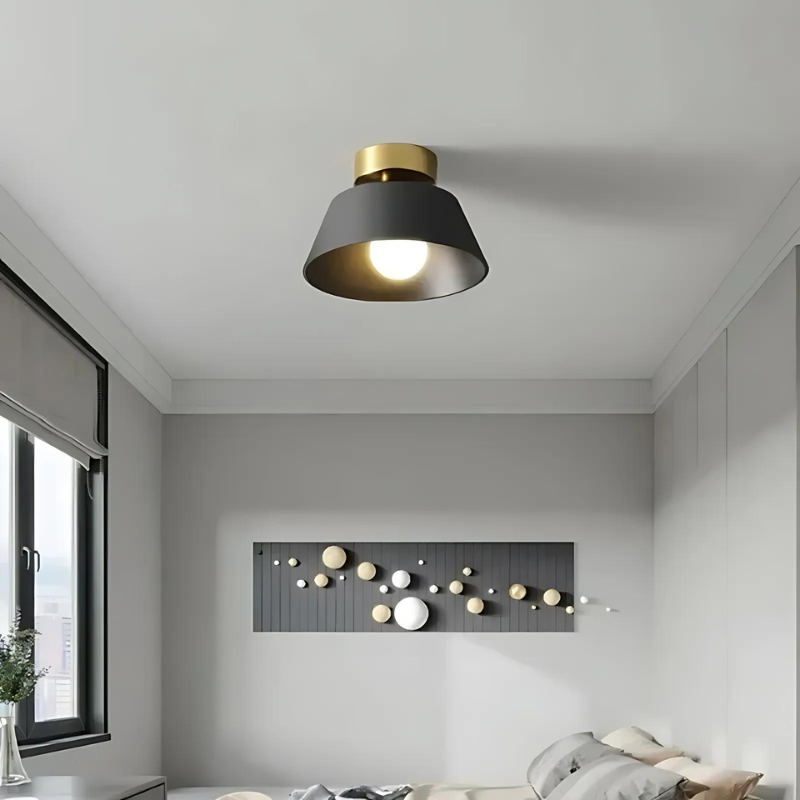 Modern black LED ceiling light fixture with sleek design