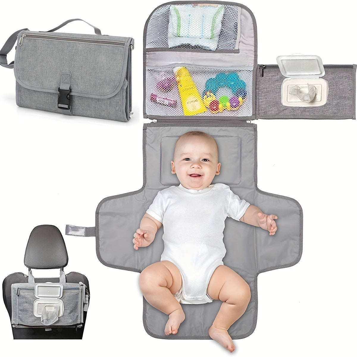 Cauzac™ Ultimate Parenting Companion Set – 5-Piece Portable Organizer & Changing Station