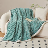 A cozy fleece fluffy throw soft warm blanket