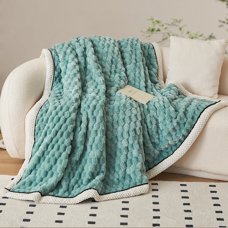 A cozy fleece fluffy throw soft warm blanket