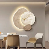 Large wooden silent modern wall clock
