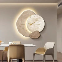 Large wooden silent modern wall clock
