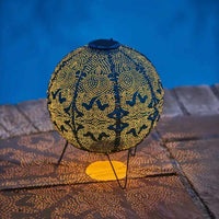 Outdoor Solar Lantern and Solar Garden Lantern in a garden setting