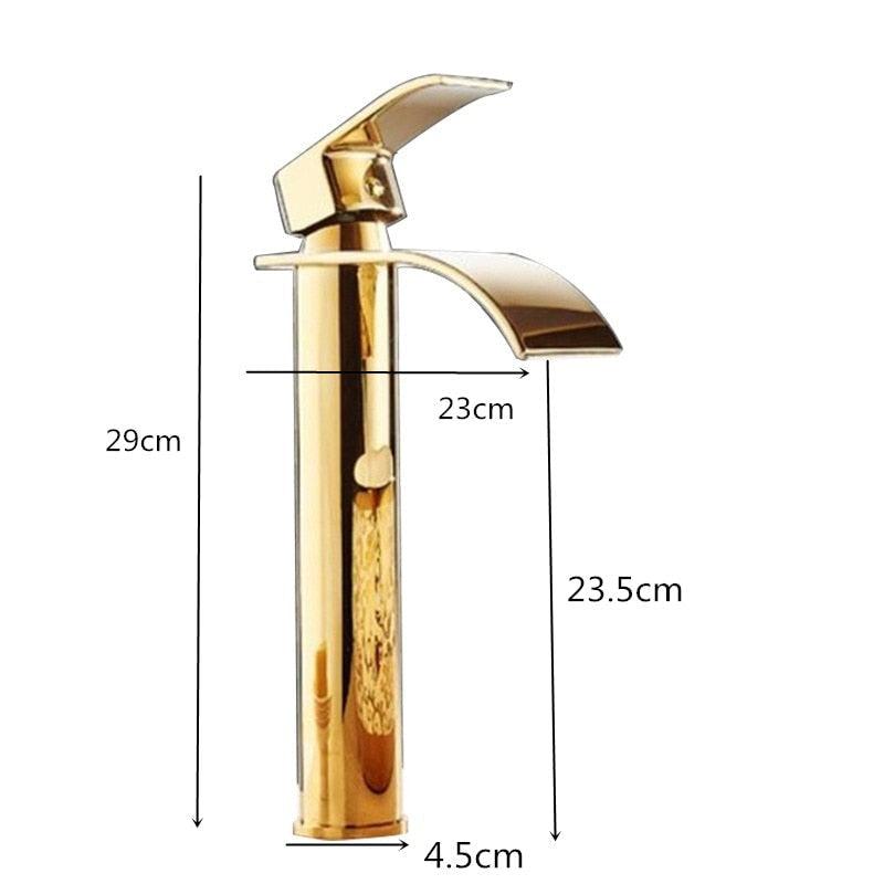 Cauzac™ Elegant Gold Waterfall Bathroom Basin Mixer Faucet