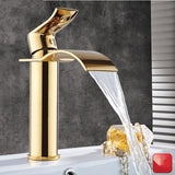 Cauzac™ Elegant Gold Waterfall Bathroom Basin Mixer Faucet