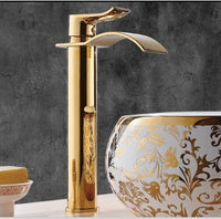 Cauzac™ Elegant Gold Waterfall Bathroom Basin Mixer Faucet