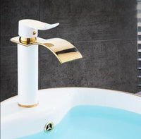 Cauzac™ Elegant Gold Waterfall Bathroom Basin Mixer Faucet