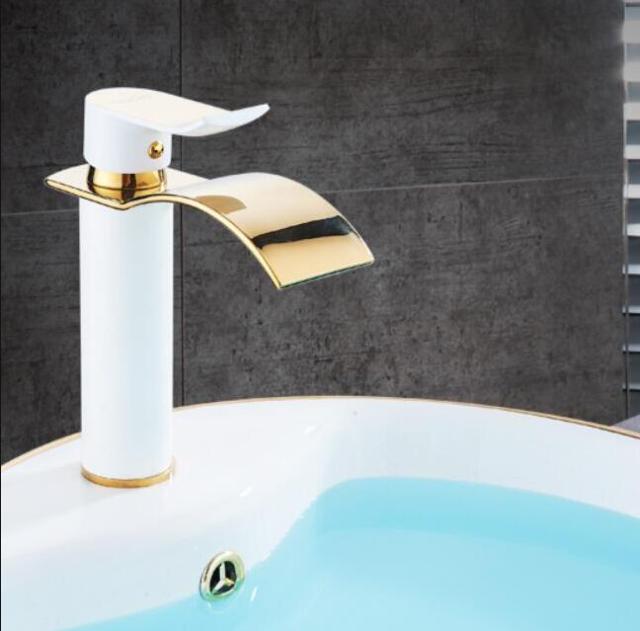 Cauzac™ Elegant Gold Waterfall Bathroom Basin Mixer Faucet