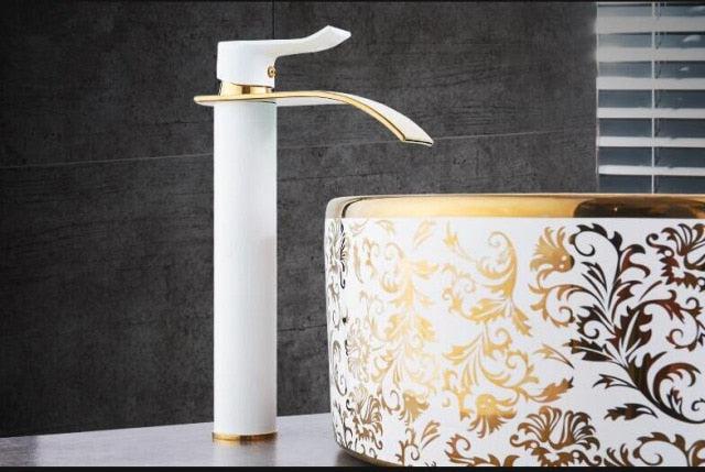 Cauzac™ Elegant Gold Waterfall Bathroom Basin Mixer Faucet