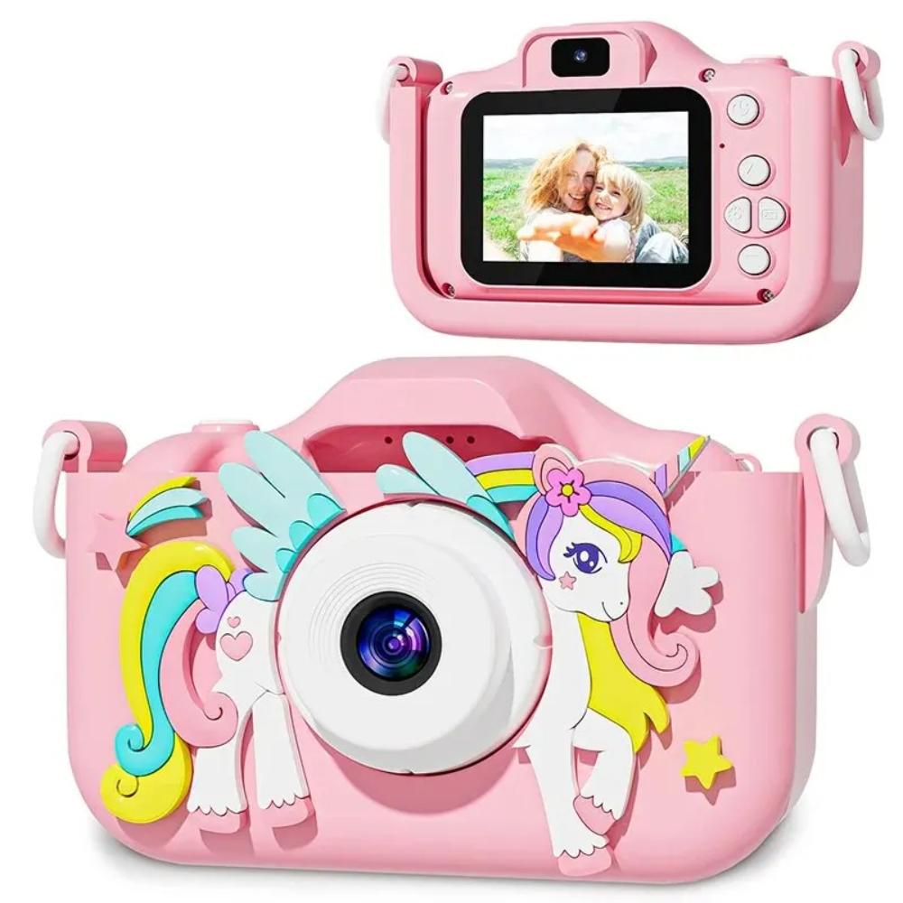 A colorful children's camera that serves as a baby gift and toy