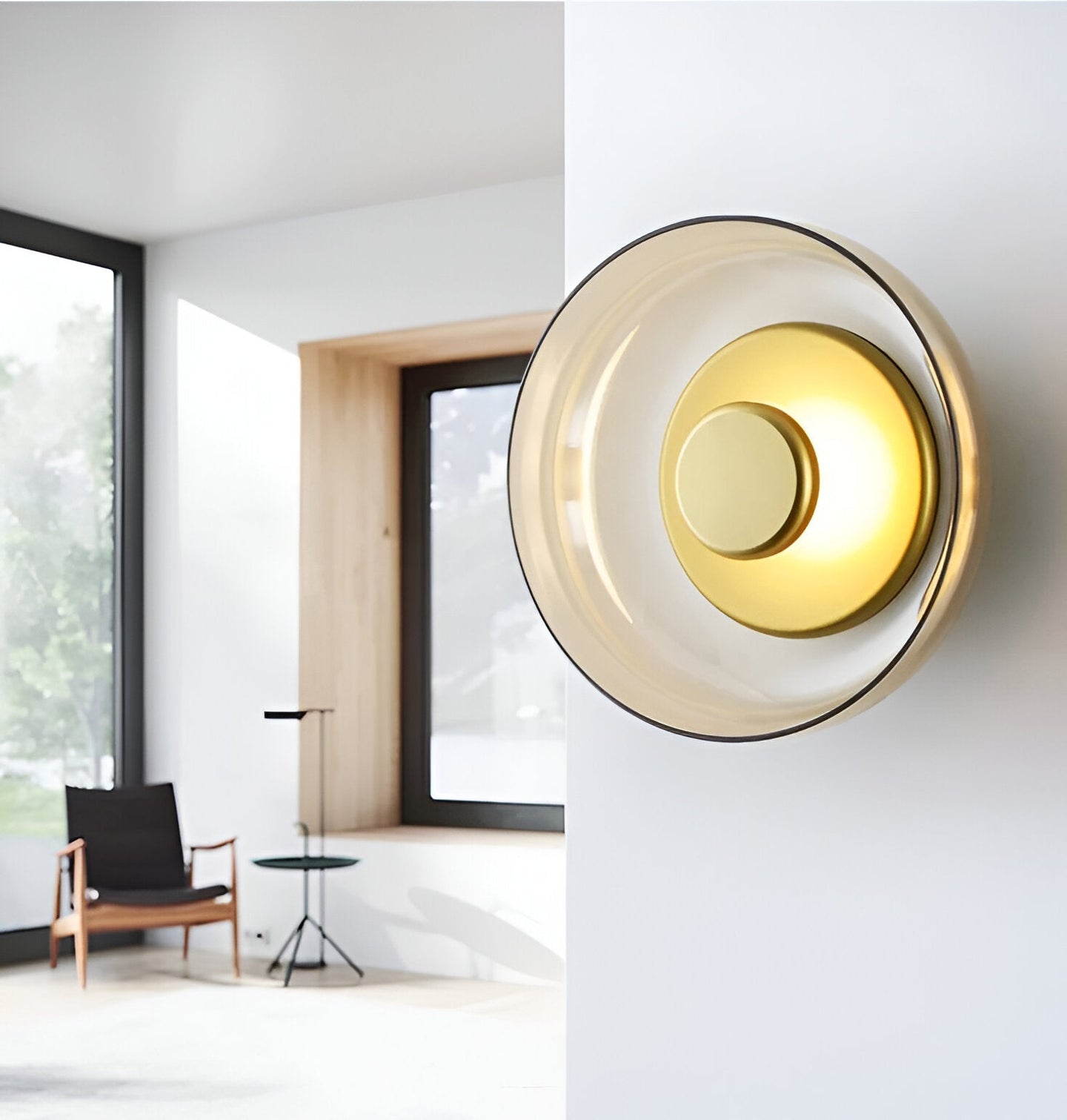 A Scandinavian wall light with LED and modern design features