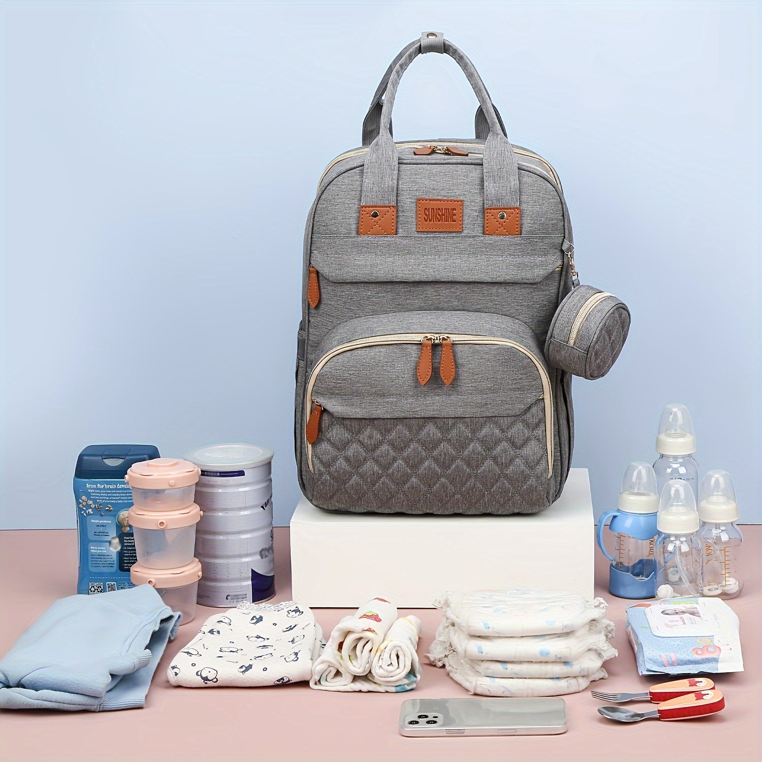 Cauzac™ Ultimate 5-Piece Baby Diaper Bag Set for New Parents