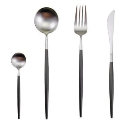 Cauzac™ Elegant 24-Piece Stainless Steel Cutlery Set with Gold and Silver Accents