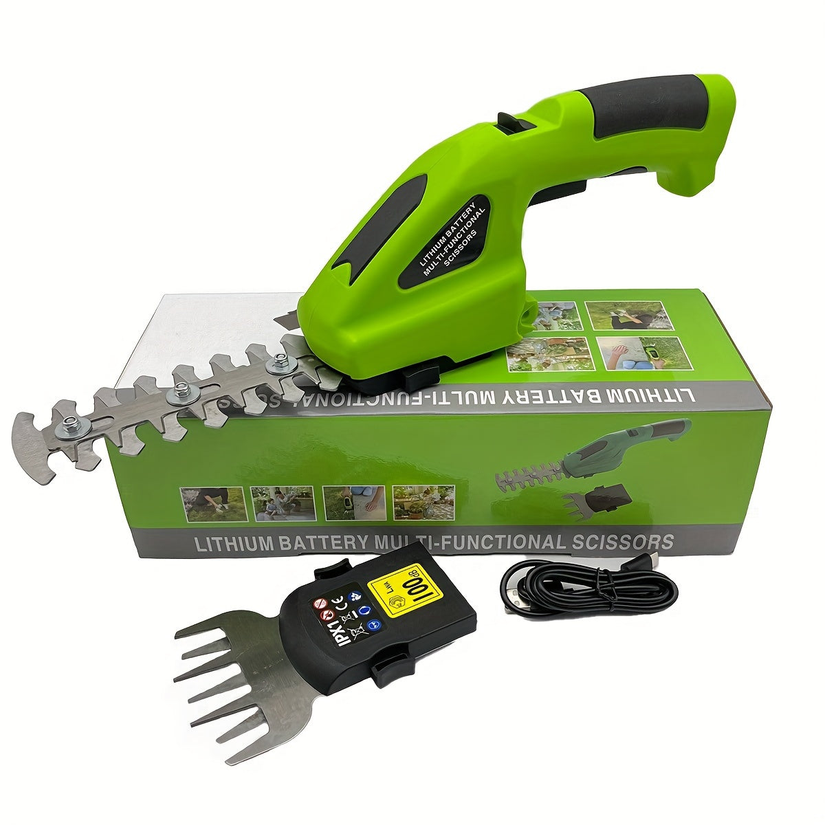 Cauzac™ Effortless Lawn and Shrub Trimming with 2-in-1 7.2V Handheld Electric Hedge Trimmer – Includes Rechargeable Lithium-ion Battery & Charger!