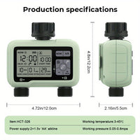 Cauzac™ Dual-Outlet Automatic Water Timer for Precise Outdoor Irrigation