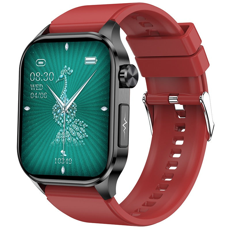 Smartwatch with fitness tracker, heart rate monitor, and step counter