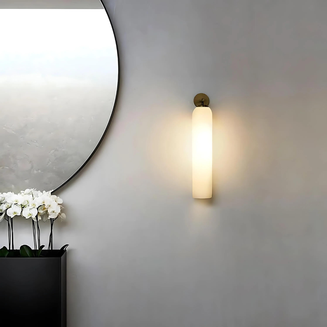 Decorative modern wall light with art deco and glass elements