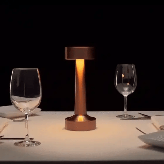 Cordless table lamp with touch dimming for outdoor use