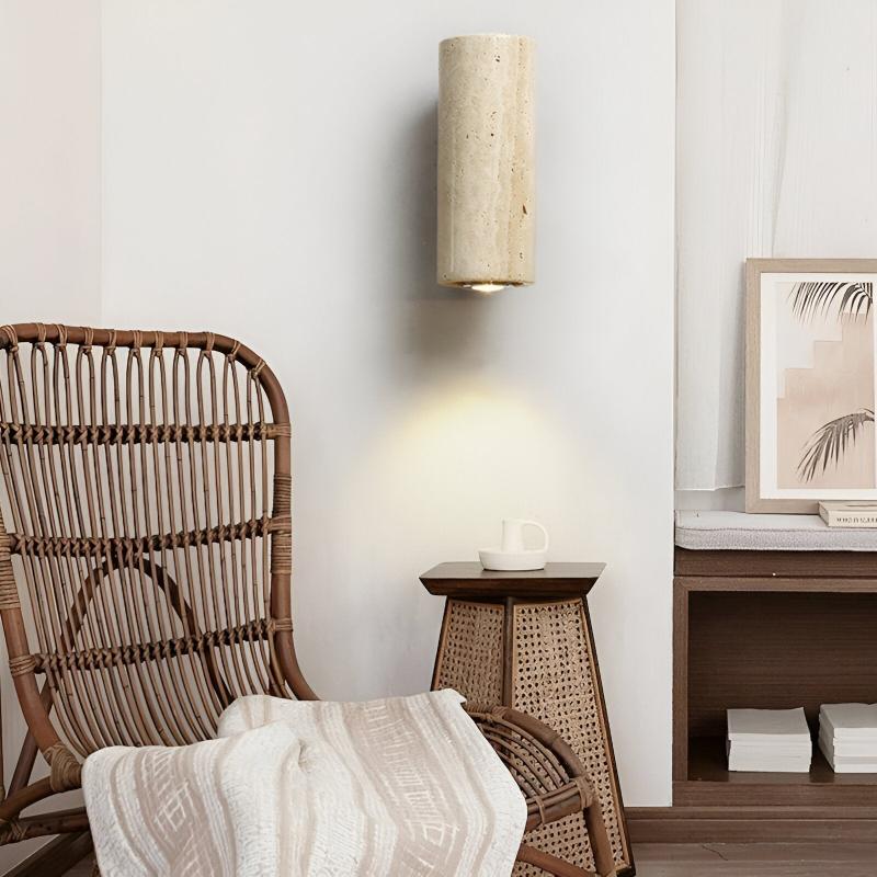 A stylish setup featuring modern wall lights with LED lighting indoors