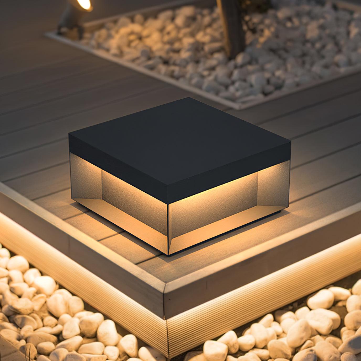 Outdoor post lights and solar garden lighting setup