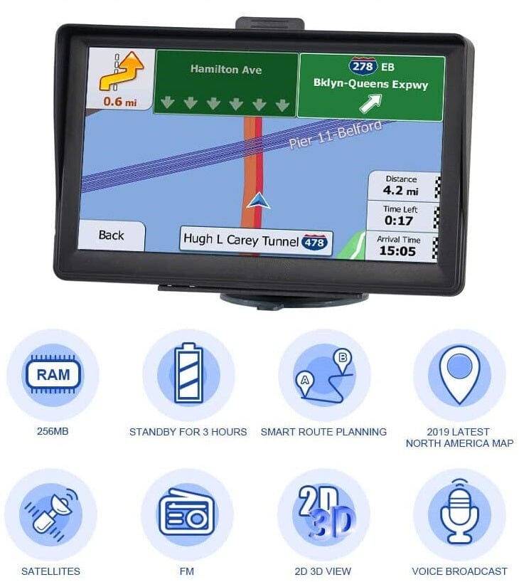 Cauzac™ Advanced 7" GPS Navigation System for Cars & Trucks - 2025 Edition