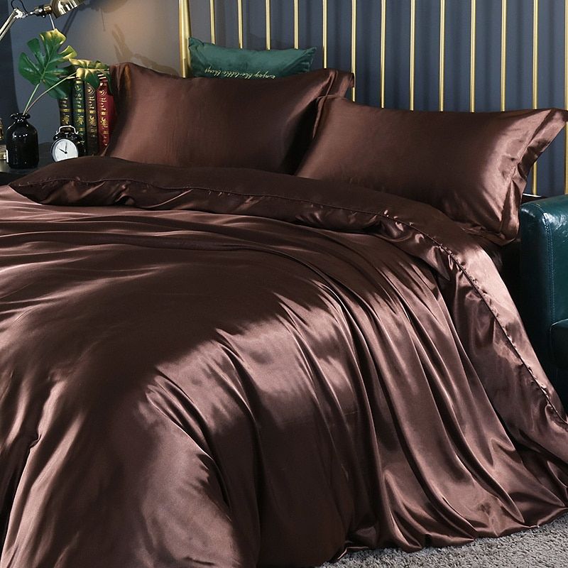 Cauzac™ Premium Satin Silk 4-Piece Bedding Ensemble for Ultimate Relaxation