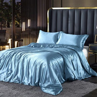 Cauzac™ Premium Satin Silk 4-Piece Bedding Ensemble for Ultimate Relaxation