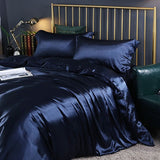Cauzac™ Premium Satin Silk 4-Piece Bedding Ensemble for Ultimate Relaxation