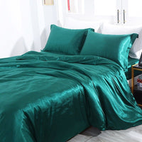 Cauzac™ Premium Satin Silk 4-Piece Bedding Ensemble for Ultimate Relaxation