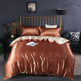 Cauzac™ Premium Satin Silk 4-Piece Bedding Ensemble for Ultimate Relaxation