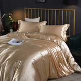 Cauzac™ Premium Satin Silk 4-Piece Bedding Ensemble for Ultimate Relaxation