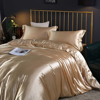 Cauzac™ Premium Satin Silk 4-Piece Bedding Ensemble for Ultimate Relaxation