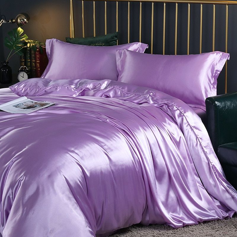 Cauzac™ Premium Satin Silk 4-Piece Bedding Ensemble for Ultimate Relaxation