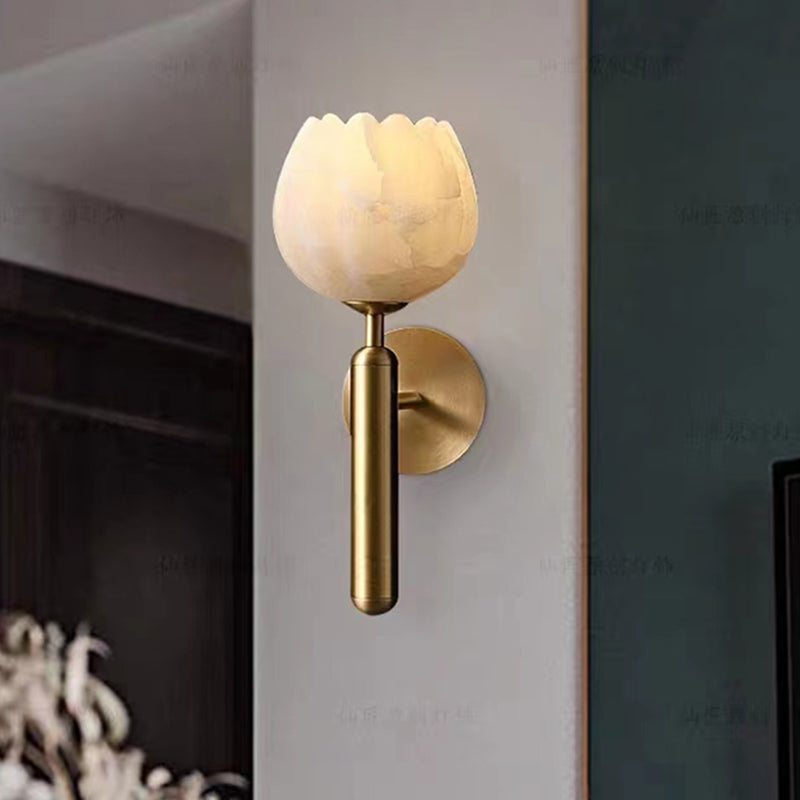 Cauzac™ Elegant Floral Wall Sconce with Marble Design