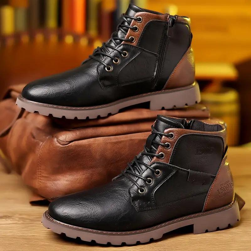 Cauzac™ Timeless Men's Leather Zipper Dress Boots – Durable Elegance
