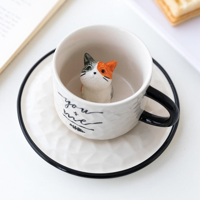 Cauzac™ 3D Cat Mug with Surprise Kitten Inside – Ideal Gift for Cat Aficionados